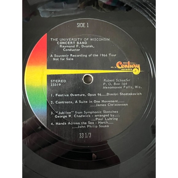 University Of Wisconsin Concert Band Raymond Dvorak Souvenir Recording 1966 Tour - Picture 5 of 7